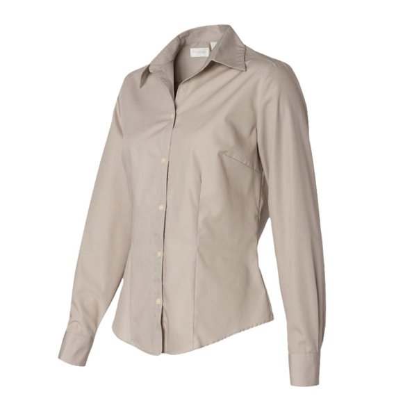 Van Heusen For Her ~ Silky Poplin Button Down Shirt Women's - Picture 1 of 1
